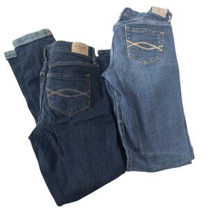 Bundle of Abercrombie Denim SZ 27 Light Wash and Dark Wash Jeans Skinny Leg Low